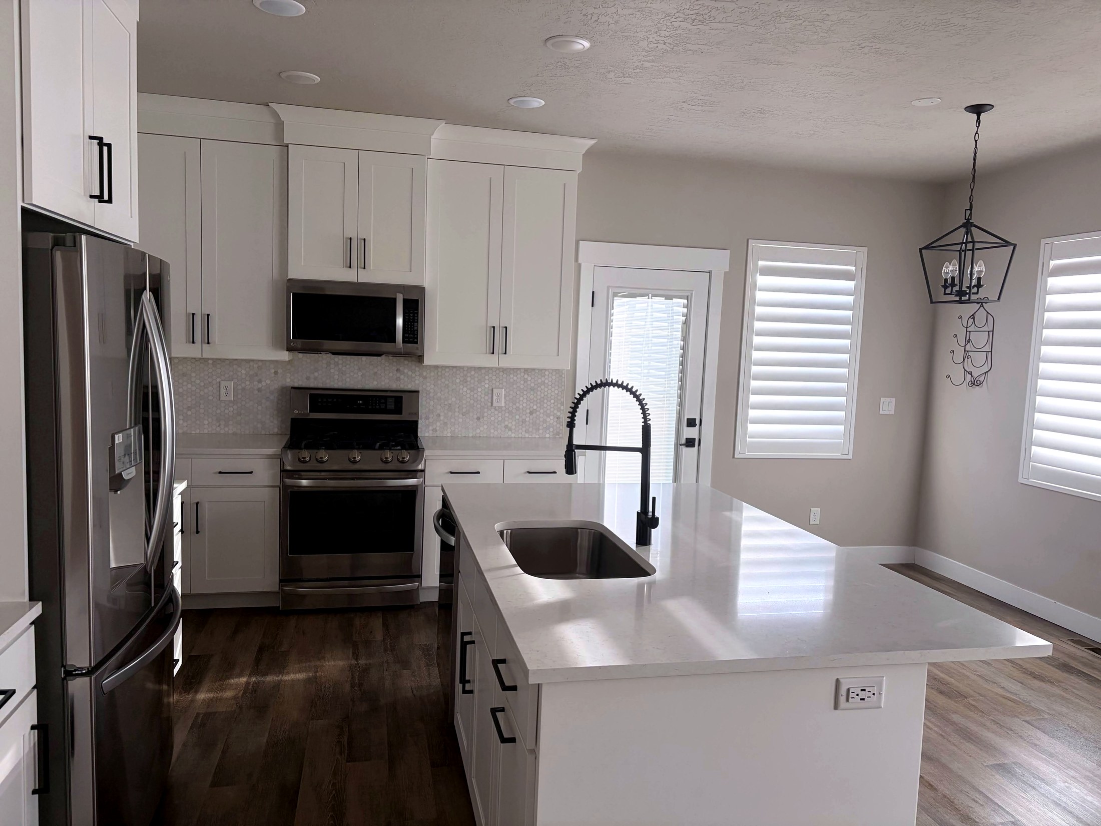 Park City kitchen during a same-day Airbnb turnover cleaning
