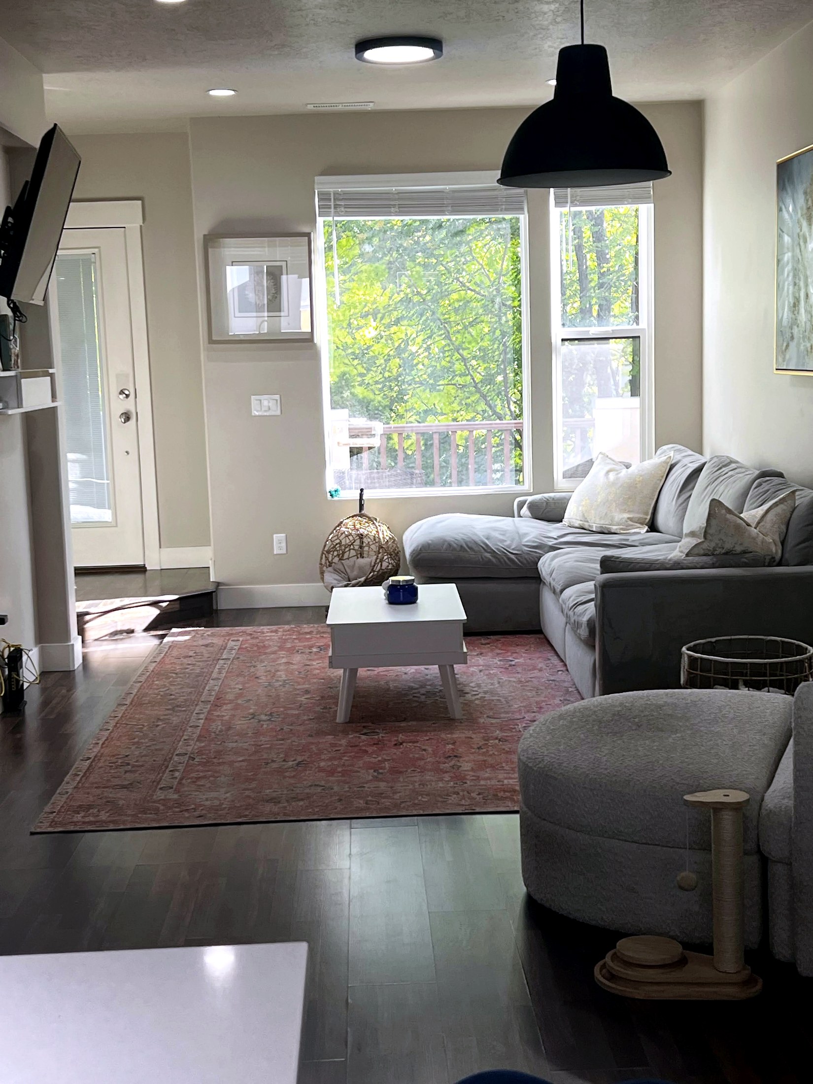 Vacation rental living room cleaned for a Park City summer turnover